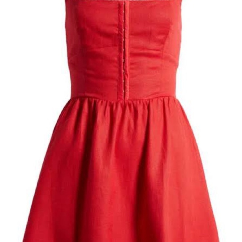 Reformation Sheri mini linen dress in red